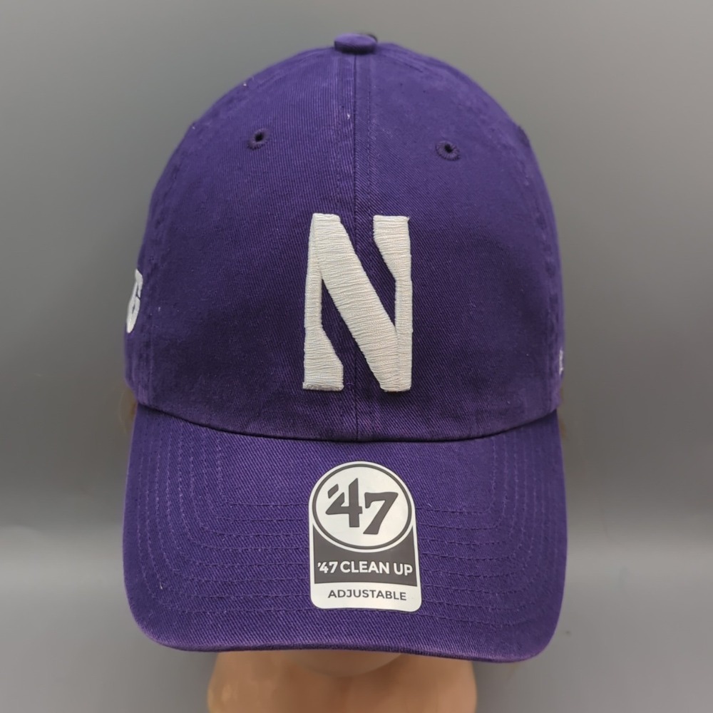 Northwestern Wildcats B1G 47 Brand Clean Up Adjustable Hat Cap Purple Strapback